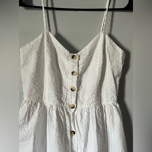 Zara White Midi Dress with Button Detail - Picture 6 of 8